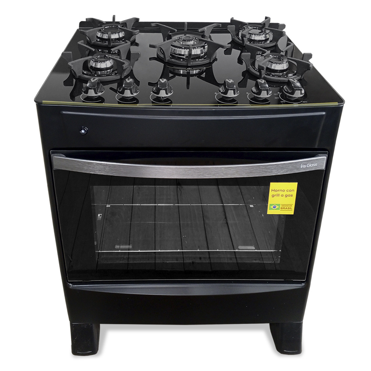 Cocina a gas Premium Glass 5H Negro