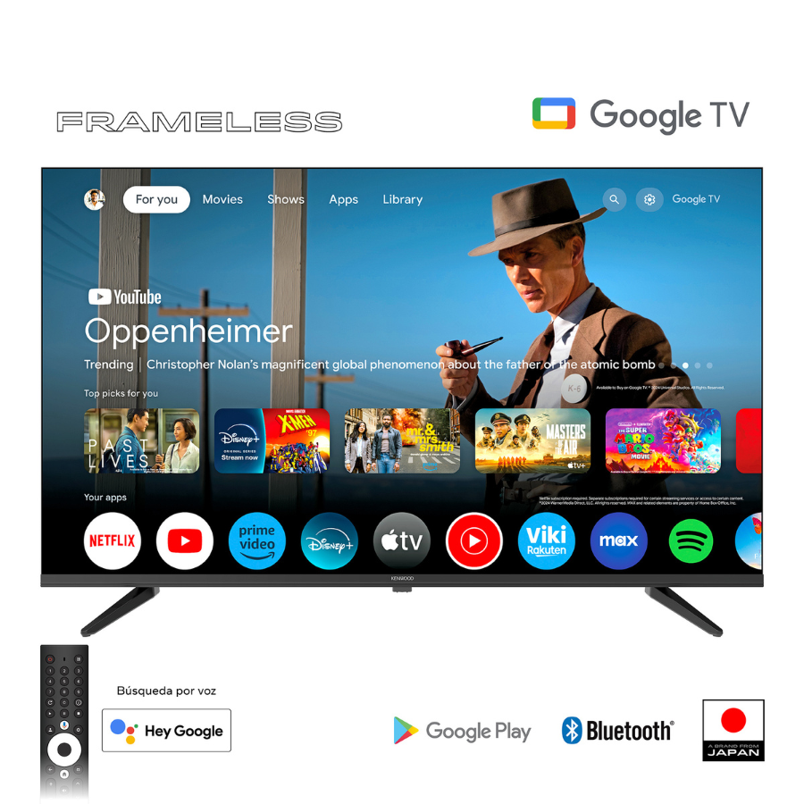 Televisor KENWOOD 43” Full HD Google TV Chromecast Integrado