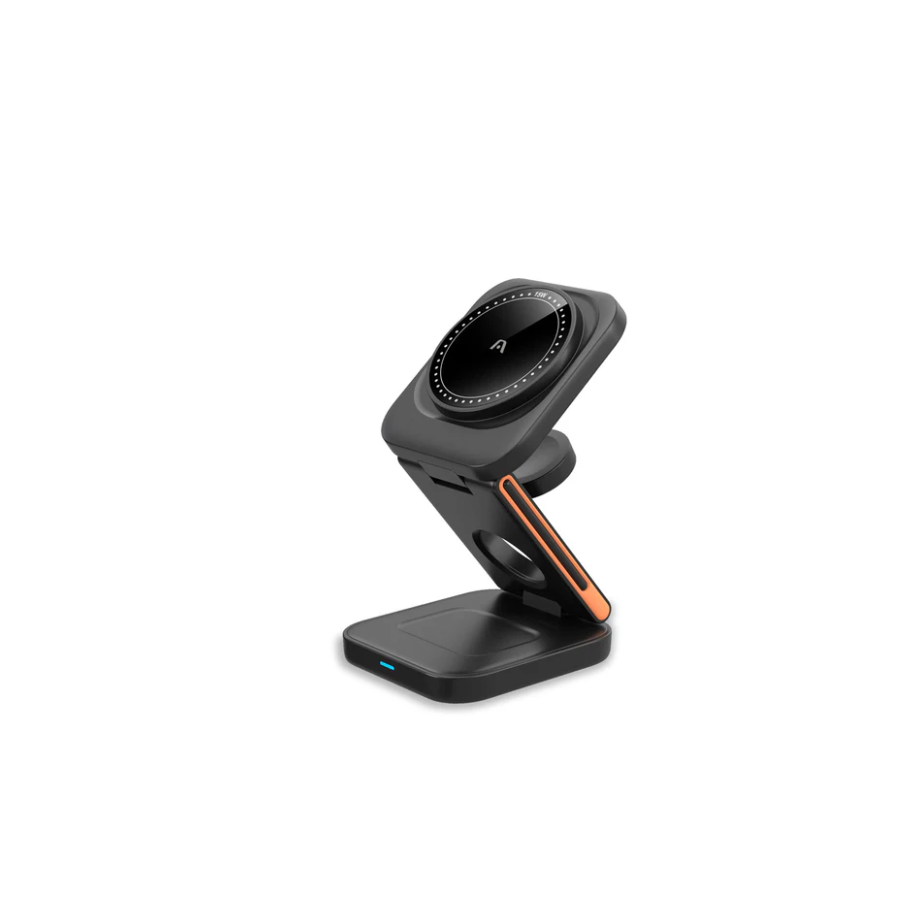 Cargador rápido inalámbrico 3 en 1 soporte plegable MAGNETIC S4 ARG-AC-0144BK