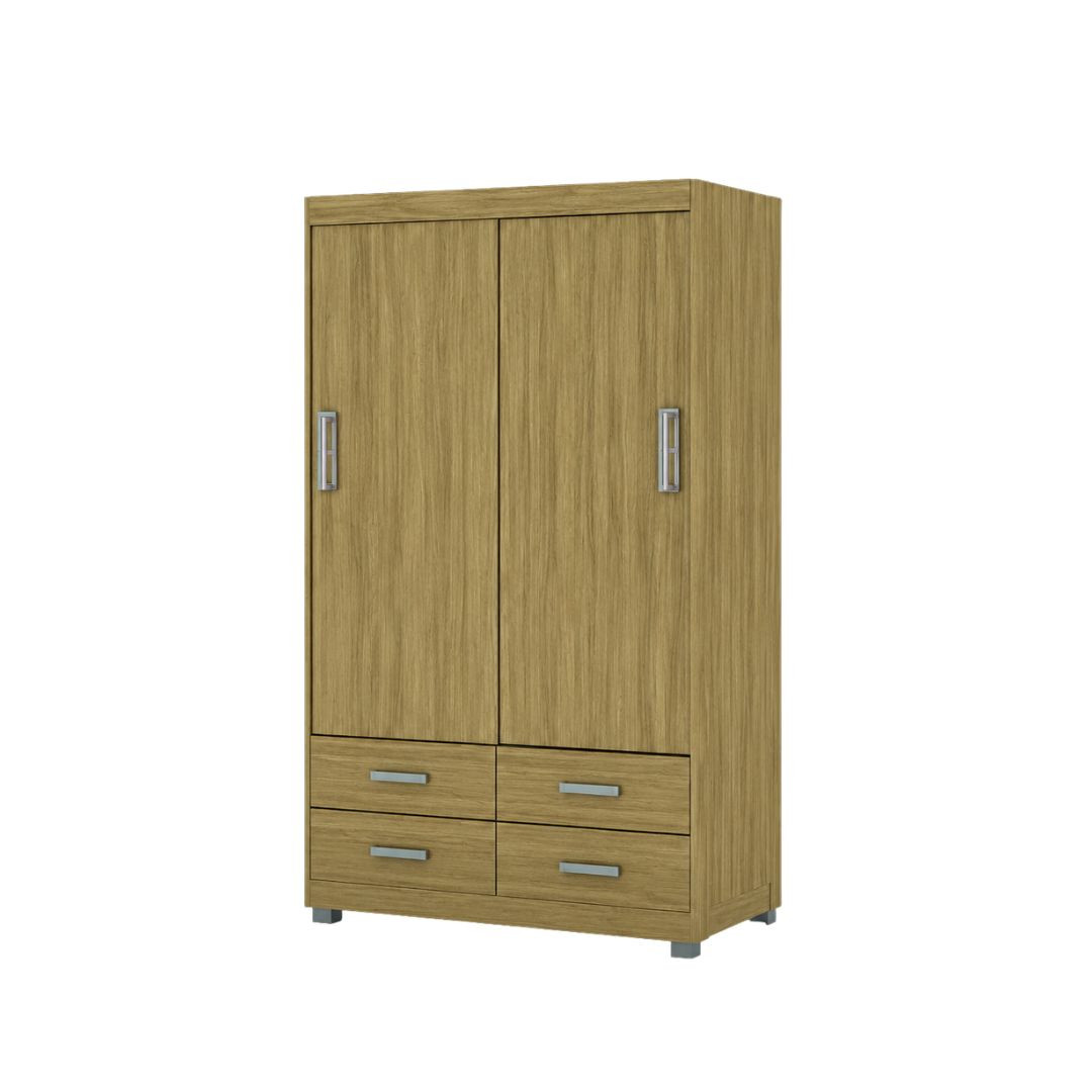 ROPERO IZZI OSIRIS M1 2PC 4C 1CF 205X121X53CM MATE ROBLE