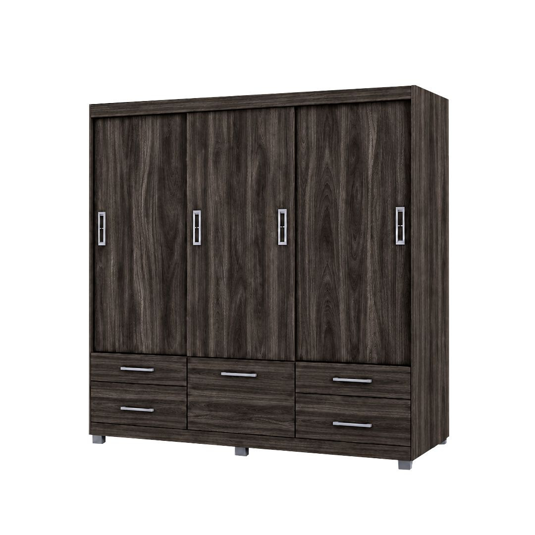 ROPERO IZZI OSIRIS M2 3PC 4C 1PZ 1CF 205X181X53CM MATE TABACO