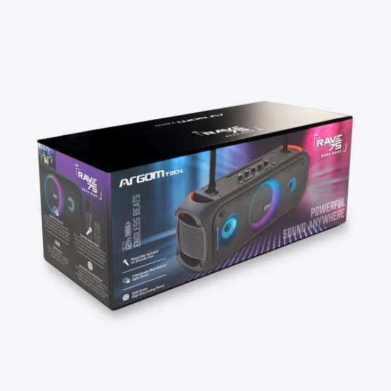 ALTAVOZ INALAMBRICO BLUETOOTH RAVE 75 C/LUCES LED ARG-SP-4075BK