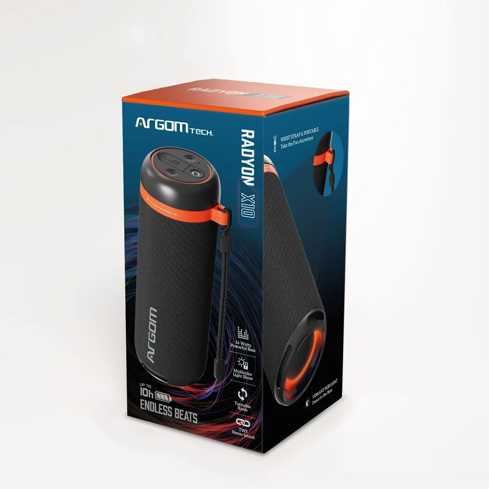 PARLANTE INALAMBRICO BLUETOOTH PREMIUM RADYON X10 ARG-SP-3009BK