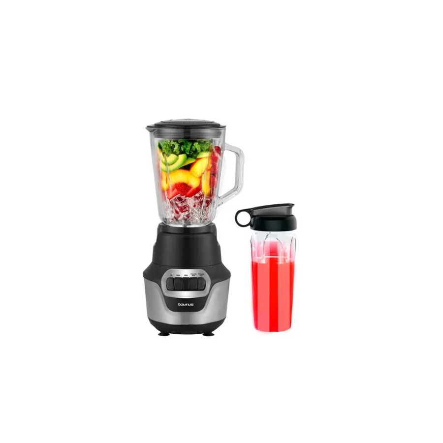 Licuadora TAURUS Perfect Push 800 W 2 Vel Jarra Vidrio 1.5 L Vaso Tomatodo Mod. PERFECT PUSH