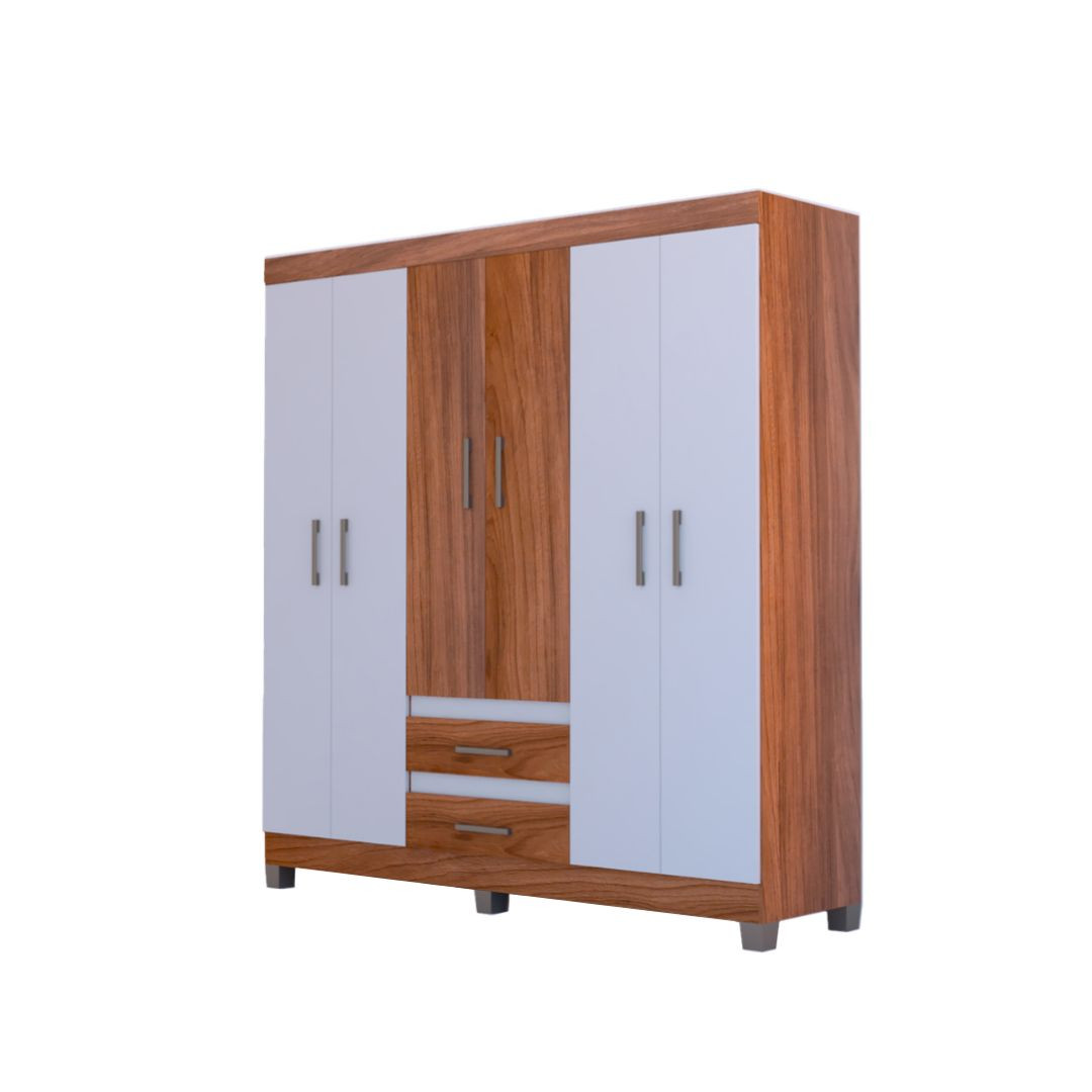 ROPERO IZZI DIONE M5 6P 2C 205X181X47CM MATE ADOBE-MARFIL