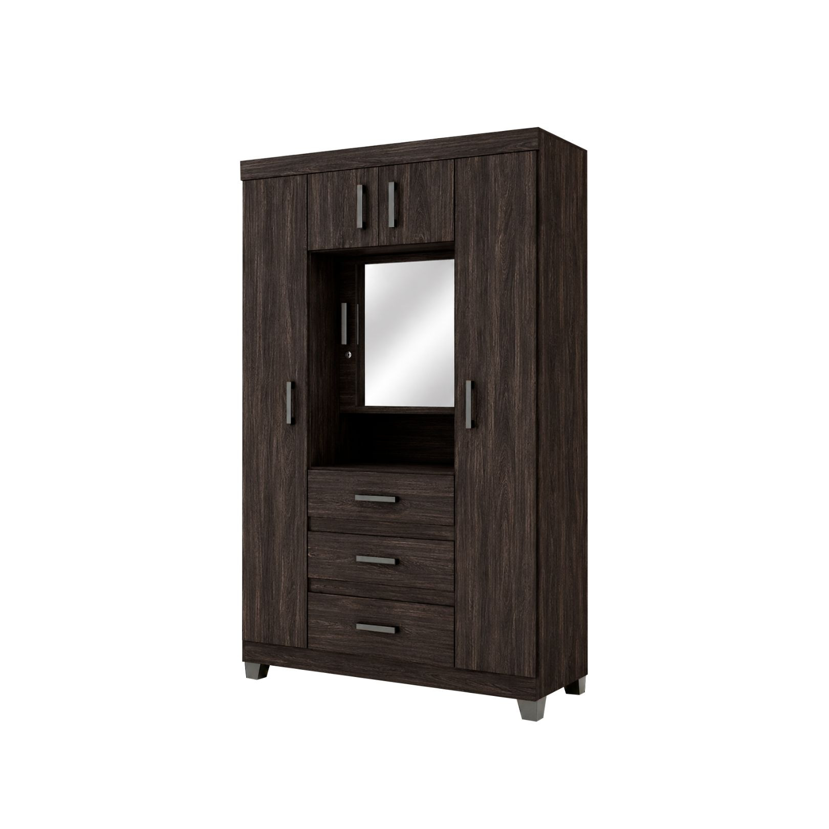 ROPERO IZZI RHEA M3 5PA 3C BJ CPE CH 205X121X47CM MATE TABACO
