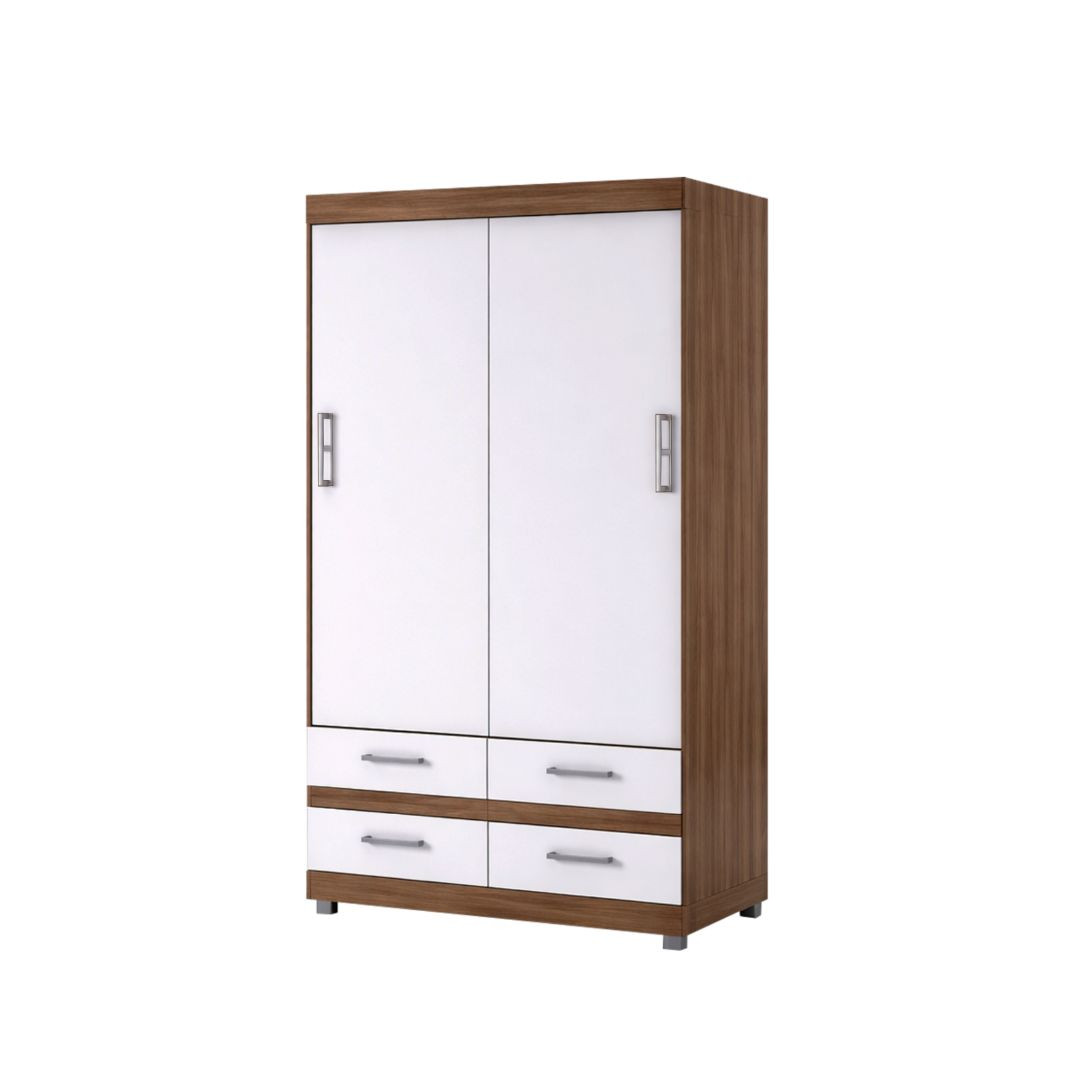 ROPERO IZZI OSIRIS M1 2PC 4C 1CF 205X121X53CM MATE CASTANO-MARFIL