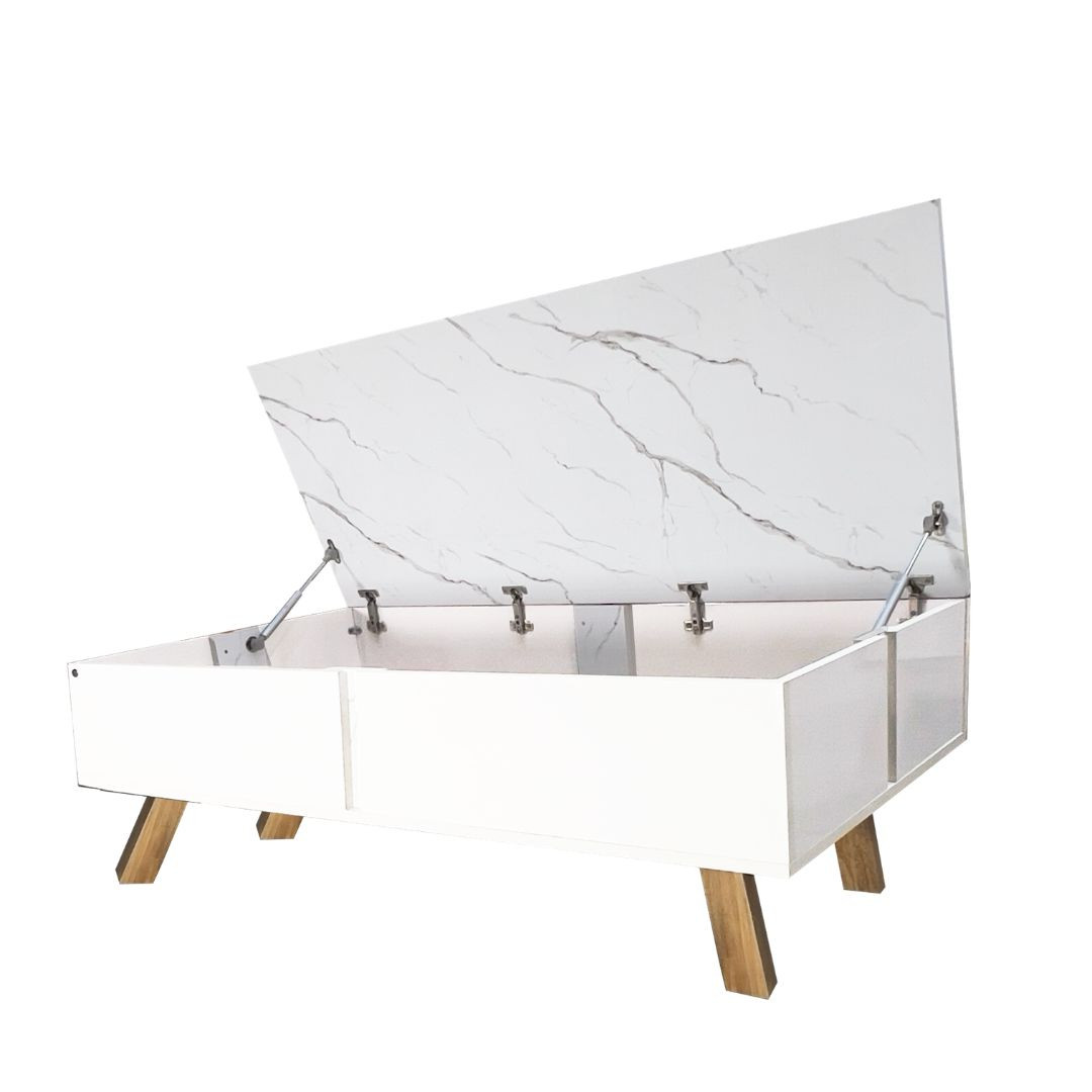 MESA DE LIVING IZZI TAU BRILLO BLANCO