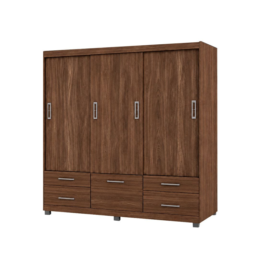 ROPERO IZZI OSIRIS M2 3PC 4C 1PZ 1CF 205X181X53CM MATE CASTANO