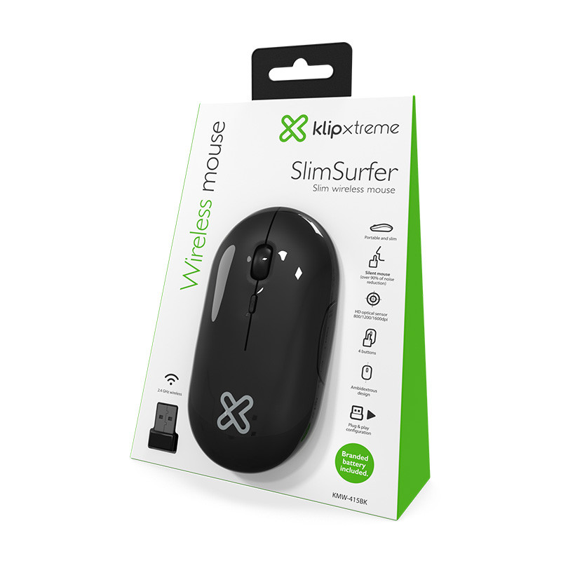 MOUSE INALAMBRICO DELGADO DE 4 BOTONES KMW-415BK