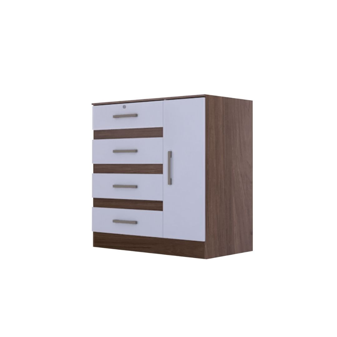COMODA IZZI CERES M1 1P 4C 91X91X46CM MATE  CASTANO-MARFIL