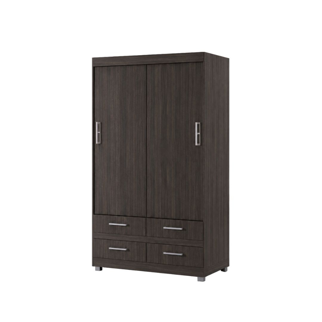 ROPERO IZZI OSIRIS M1 2PC 4C 1CF 205X121X53CM MATE TABACO