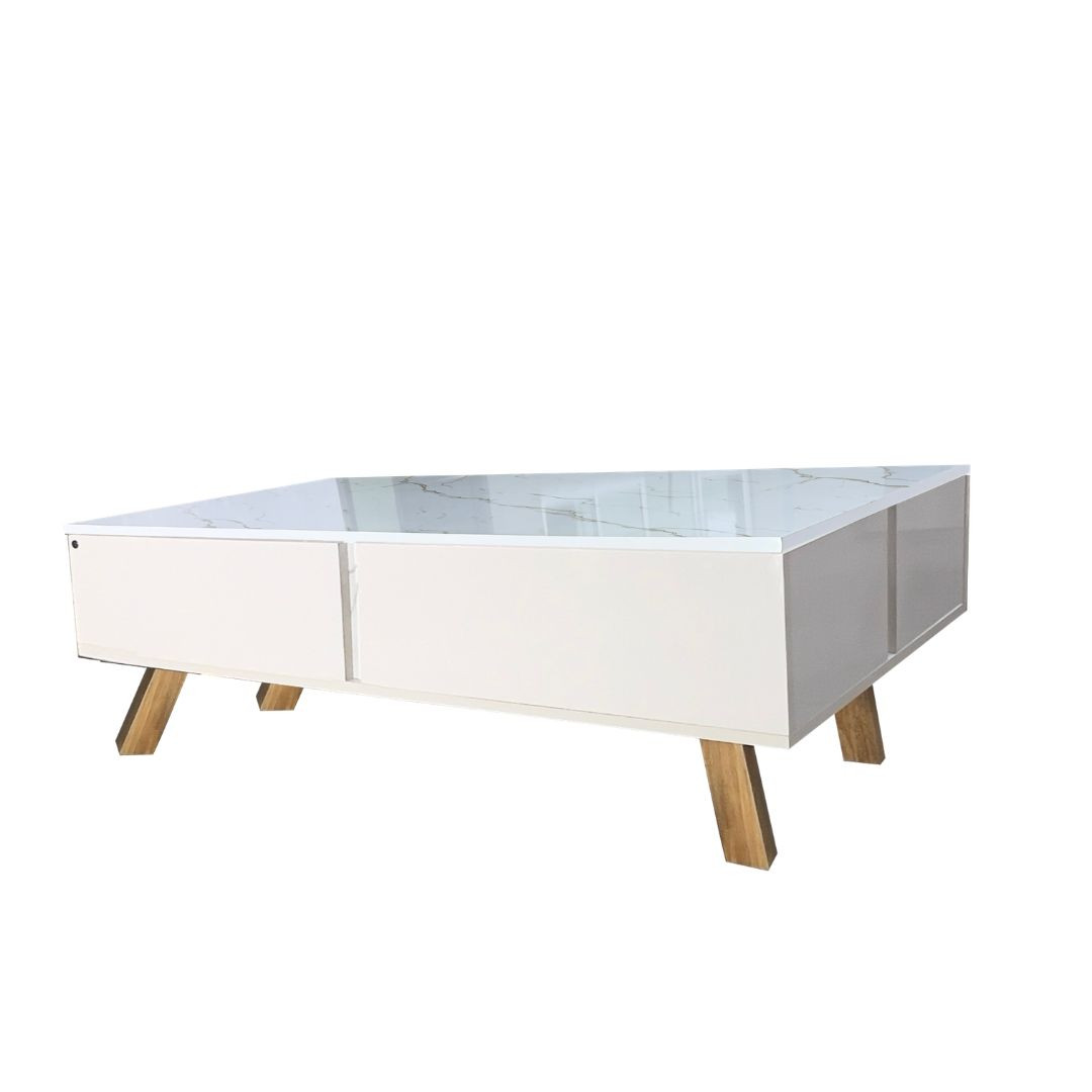 MESA DE LIVING IZZI TAU BRILLO MARFIL-BLANCO
