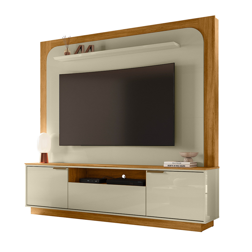 Centro De Entretenimiento MADETEC Nilo Para Tv Hasta 75" Cumaru/Opala