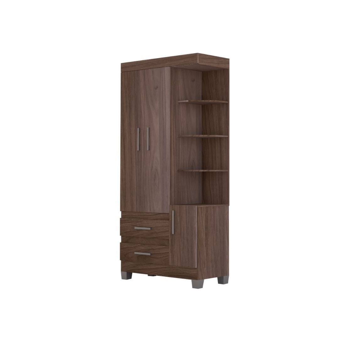 MULTIUSO IZZI KEPLER M2 2P 2C 1G 182X90X38CM MATE CASTANO