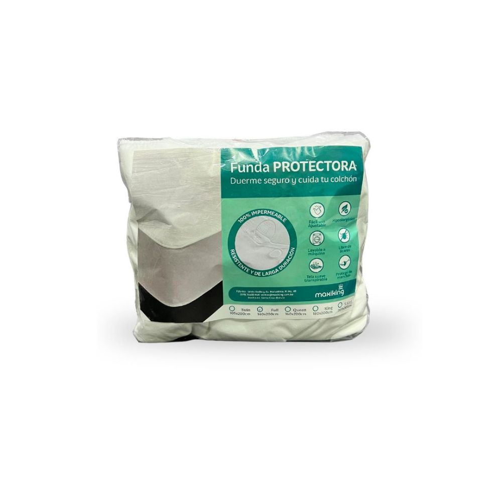 Protector De Colchón MAXIKING 1.5 Plz Impermeable 105X200 Cm Blanco
